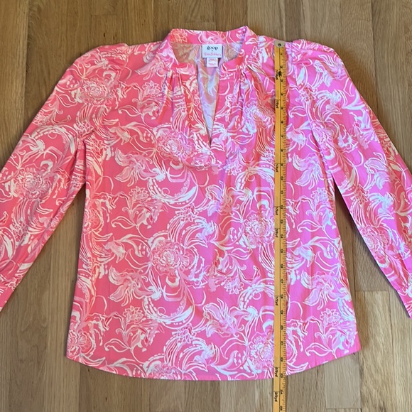Lilly Pulitzer x Goop Paltrow Floral Blouse Pink and White Women’s Size XXS - Picture 4 of 10